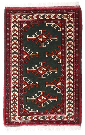 Triangle Petit Turkaman Tapis 60X90 Laine