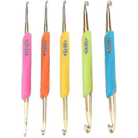 Heklenåler Sett, Doble Heklenåler Ergonomisk Håndtak Strikkepinner Sett