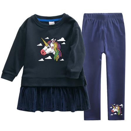 Girls Swing Sweatshirt Klänning+ Byxor Långärmad 115 Delar Outfit