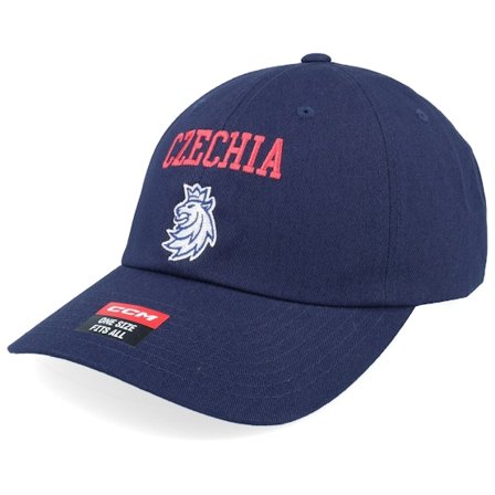 CCM - Blå unconstructed Kasket - Flag Cap Team Czechia Ad Navy Dad Cap @ Hatstore