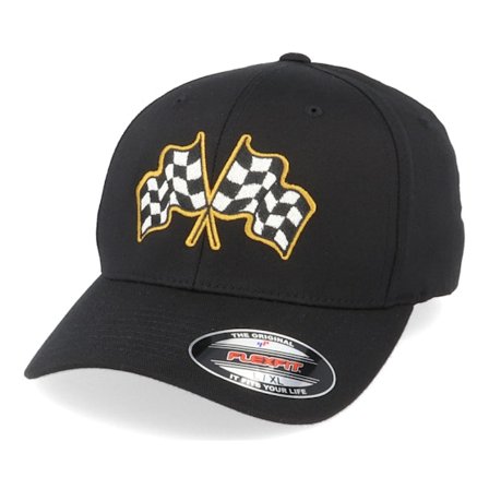 Born To Ride - Schwarz flexfit Cap - Racing Flags Black Flexfit @ Hatstore