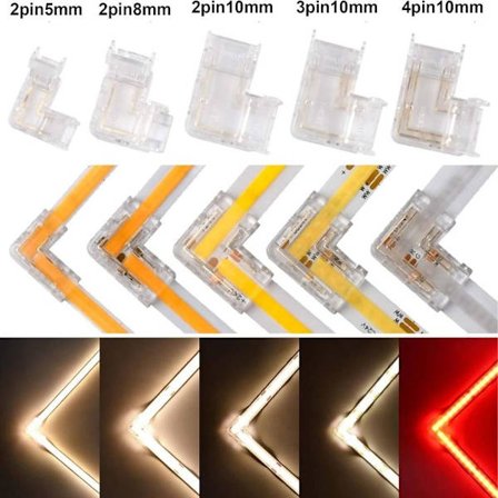 5 STK LED Strip spenner Lys Strip Festeklips 2PIN 5MM 2PIN 5MM