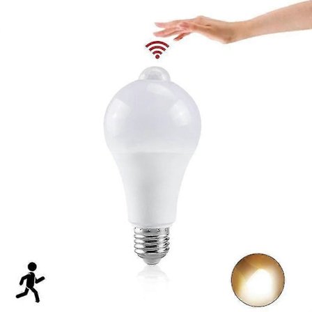 E27 Smart Sensor Nat Led Lyspære Smart Pir Bevægelsessensor Lampe Til Trappe Toilet Veranda Garage Altan Badeværelse