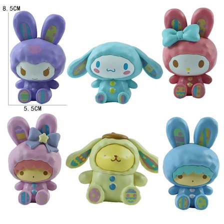 Mub- Melodifigur Sanrio Kanel Hund Culomi leksak Bunny Melody 6 modeller