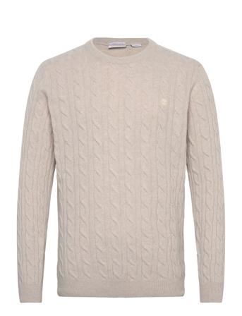 Phillips Brook Cable Crew Neck Sweater Angora Heather Timberland Beige