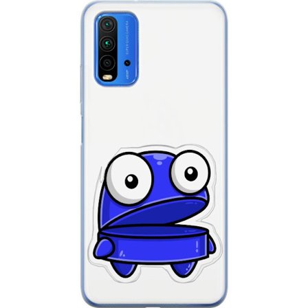 Kompatibel Mobilcover til Xiaomi Xiaomi Redmi 9T Blå tegneseriefigur med åbent udtryk og store øjne i sjov illustration