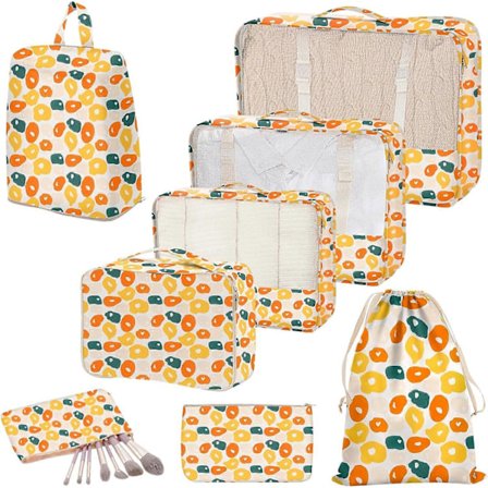 6-Set Kompresjonspakkeposer for Koffert Achort Pakkeposer for Reise Koffert Organiseringssett Utvidbare Bagasjeorganisatorer for Koffert