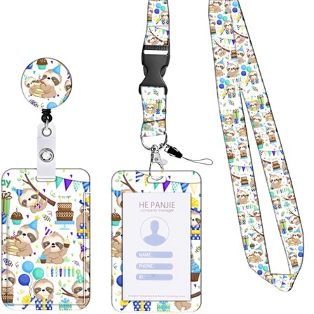 (koala mønster)Tilbagekaldelig snor med ID-kortholder, boheme