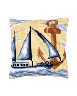Stickpackung Kissen Segelboot - Vervaco