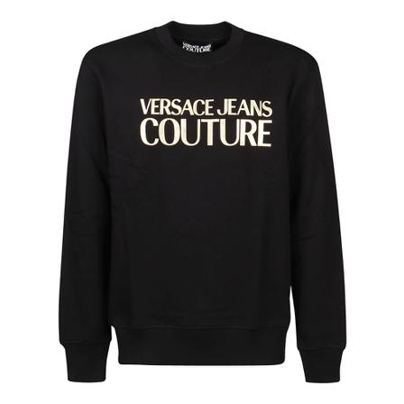 Versace Jeans Couture Round Neck Logo Thick Foil Sweatshirt 73Gait01Cf00T Sort, Herre