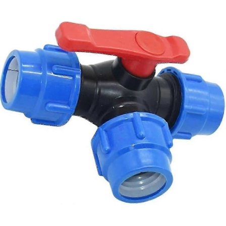 Kuleventil, 20/25/32/40/50/63 mm PE-rør hurtigkobling PVC treveis kuleventil hurtigbryter T-kobling 32MM