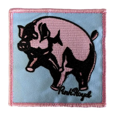 Pink Floyd Animals Pig Vävda Patch En Storlek Blå/Rosa