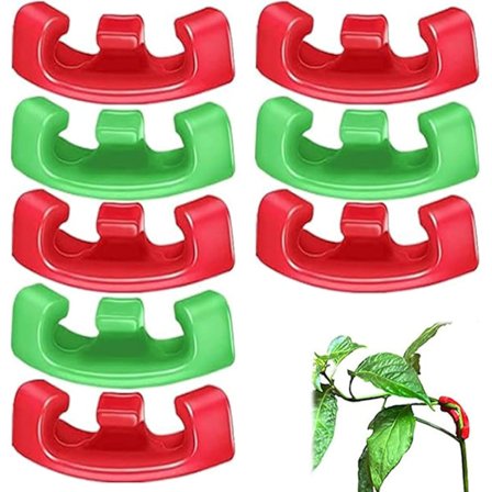 40 stk. 90 graders lavstress træningsclips til plantestængler, knopper, plantebøjer, havearbejde, vinrankegrene (rød grøn)