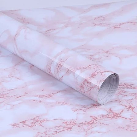 Rosa marmor lim, marmorlook film, marmor stein folie, møbelfolie, selvklebende, 60cm x 2m