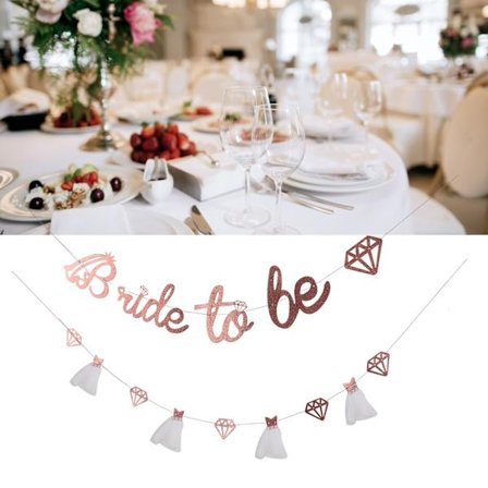 Brudbrud Banner Guld Glitter Papper Glänsande Charmig Brudbrud Skylt Papper Mesh Brud Till Vara Banner För Brudbrud