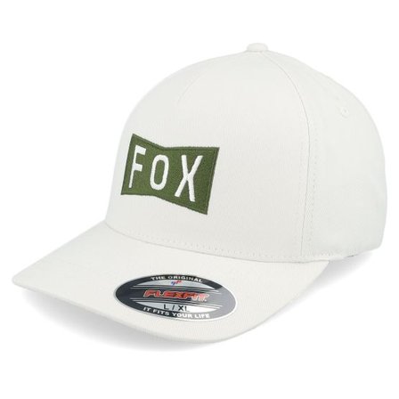Fox - Vit flexfit Keps - Typeface Hat Off White Flexfit @ Hatstore