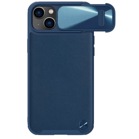 Nillkin CamShield Leather S Case iPhone 14 Plus-etui med kameradeksel blå