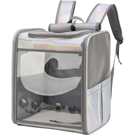 Katt Ryggsäck Husdjursbärare Ryggsäck för Små Katter och Hundar, Hundbärare Ryggsäck med Inre Säkerhetskoppel Kan Användas för Resor(Färgglad)