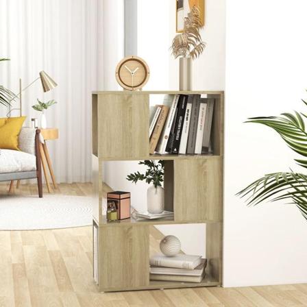 Vidaxl Bokhylla/rumsavdelare Sonoma-ek 60x24x94 Cm Konstruerat T Brun