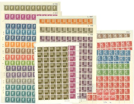 Danmark - Stålstiksfrimærker i 1 lagermappe - Postfrisk