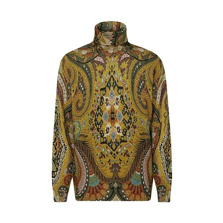 Etro Turtlenecks gul, Herr Stickade tröjor, Herr, Storlek: L