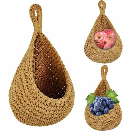 Hängande korg fruktkorg väggkorg 21*21cm macrame