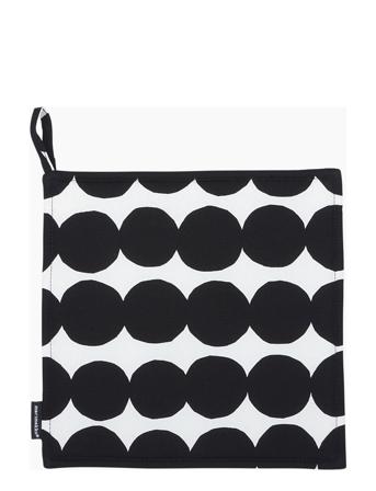 Räsymatto Pot Holder Home Textiles Kitchen Textiles Oven Mitts & Gloves Musta Marimekko Home