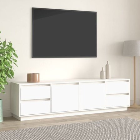 vidaXL Tv-bänk vit 176x37x47,5 cm massiv furu