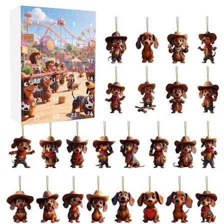 Joulukalenterit 2025 Mäyräkoira Koriste Akryyli Täysi tyyli