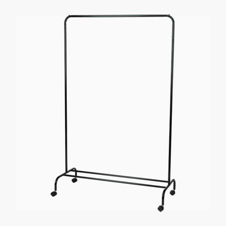 Biltema - Praktisk Svart Klesstativ i Pulverlakkert Stål med Plass til Oppbevaringsesker