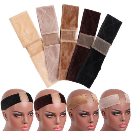 TG 3-pack Lace Wig Grip Band Sammet Velcro Hårfixering Band Beige