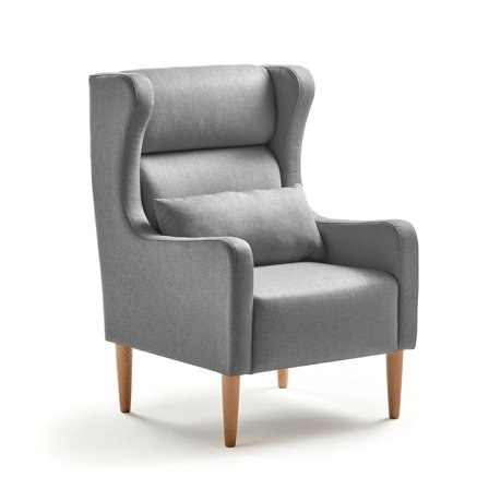 Lænestol LUCKY, stof Medley, lysegrå