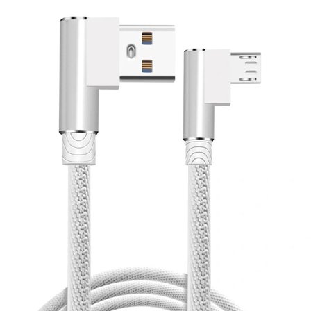 HA-Vinklet 90 graders ladekabel USB a til USB c / iPhone Light (Micro-USB) vi (Micro USB) whi (Micro USB) hvit 2 meter