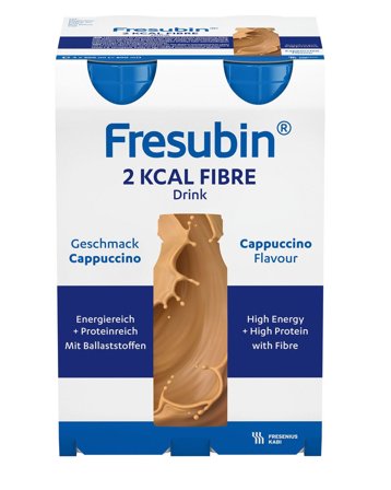 Fresubin 2 kcal Fibre Drink næringsdrikk cappuccino 4x200 ml