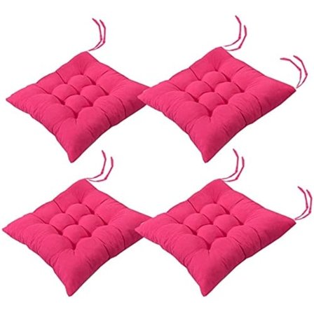 4 stk. bløde stolehynder, stolehynder med bånd, stolehynder spisebord til have terrasse køkken spisestue (40x40cm)