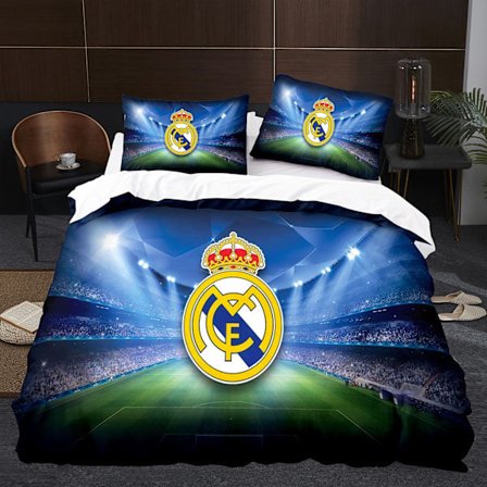Sängkläder tredelat set Fotbollslag digitaltryckt täcke örngott lakan fyrdelat set T 140*210