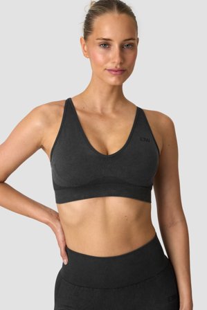 ICANIWILL - Sculpt Seamless V-neck Sports Bra Stone Wash Black - Sport-BH - Damen - ICIW