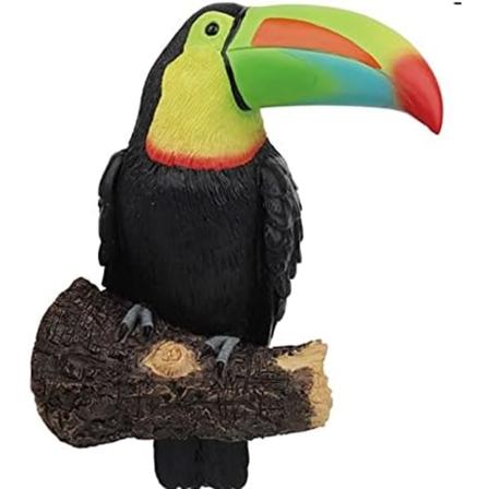 Toucan Tree Hugger - Puinen puutarhakoriste, ripustuva puutarhapatsas, 11,4 tuumaa korkea, monivärinen hartsi, trooppinen eläin, nurmikon eksoottinen 