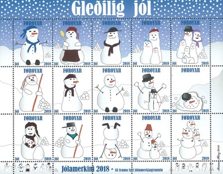 Færøerne - julmärkeark 2018 - julmärkeark 2018