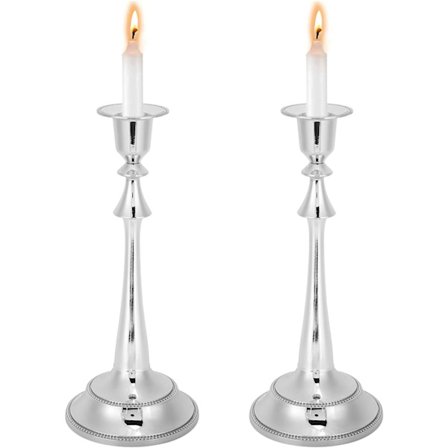 2 dekorative lysestaker, sølv lysestaker til bryllup og