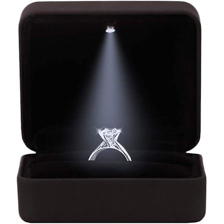 Forlovelsesring LED Lys Ringæske Smykke Gaveæske