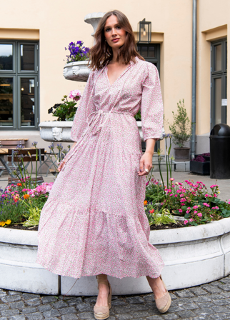 MISSMAYA - Isabella Maxi Dress Pink Flower - M