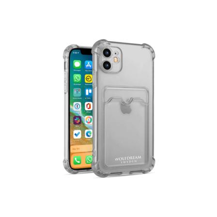 Svart Transparent Mobilskal Med Korthållare Till Iphone 12mini Svart