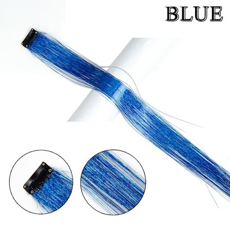 Höjdpunkter Clip On In Hair Extensions Färgat Shiny Sparkle Hair Extension Clip In Synthetic One Hairpieces Fairy Hair Tinsel