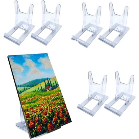 6 stk. gennemsigtig dekorativ tallerkenholder, bogdisplaystativ, staffelier og tallerkenholder eller tallerkenholder fotorammestativ