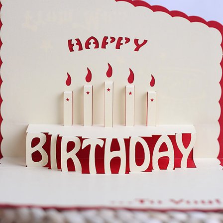 3D pop-up bursdagskort for henne, pappa, mamma, ektemann, kone, brettet gratulerer med dagen-kort