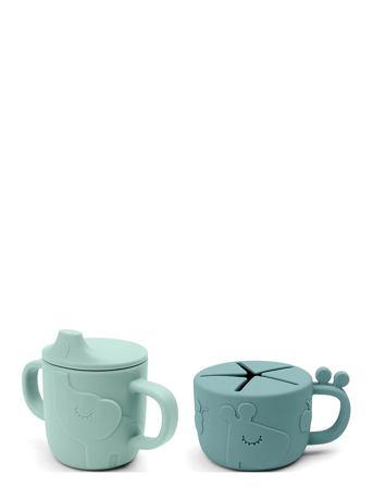 Peekaboo Spout/Snack Cup Set Deer Friends Home Meal Time Cups & Mugs Sippy Cups Sininen D By Deer
