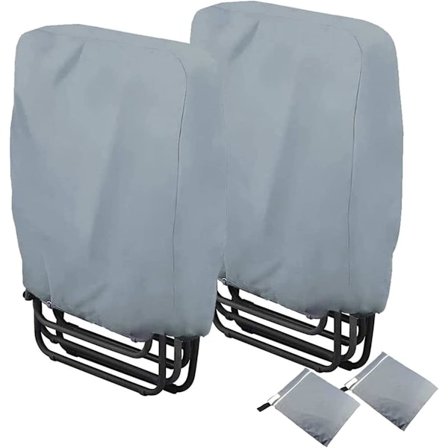 Fällbar Recliner Stolskydd Vattentät, 2 Pack 210D Oxford Däck Solstol Solstol Överdrag med Väska