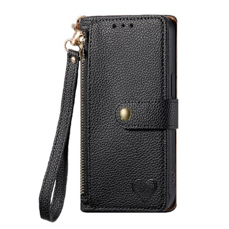 Mobilfodral Xiaomi 14T Plånboksfodral med Kortfack, Ställfunktion och Dragkedja - Svart PU Läder model 2