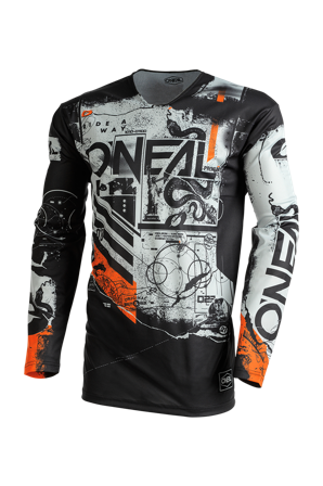 Maglia Cross O'Neal Mayhem Scarz Nero-Grigio-Arancio S